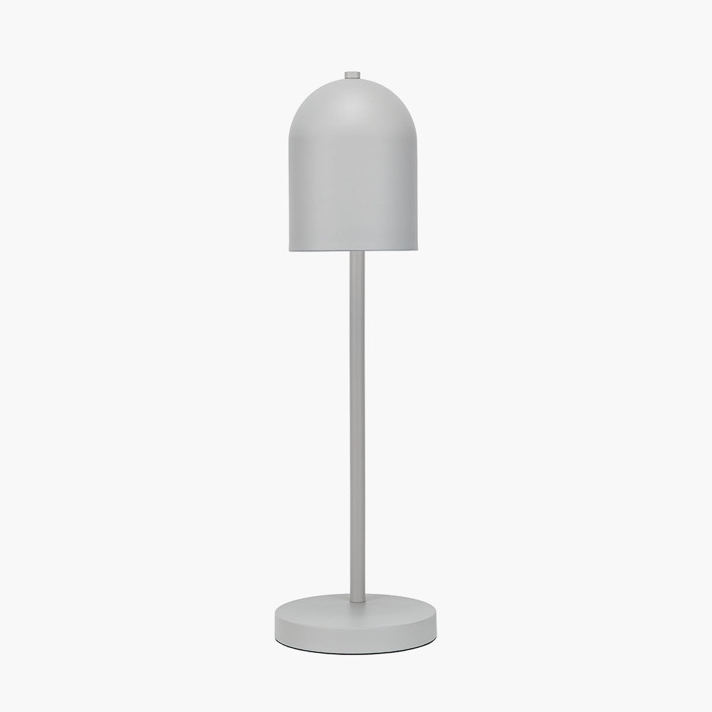 Finn Grey Metal Cloche Headed Table Lamp  Nicholas John Interiors