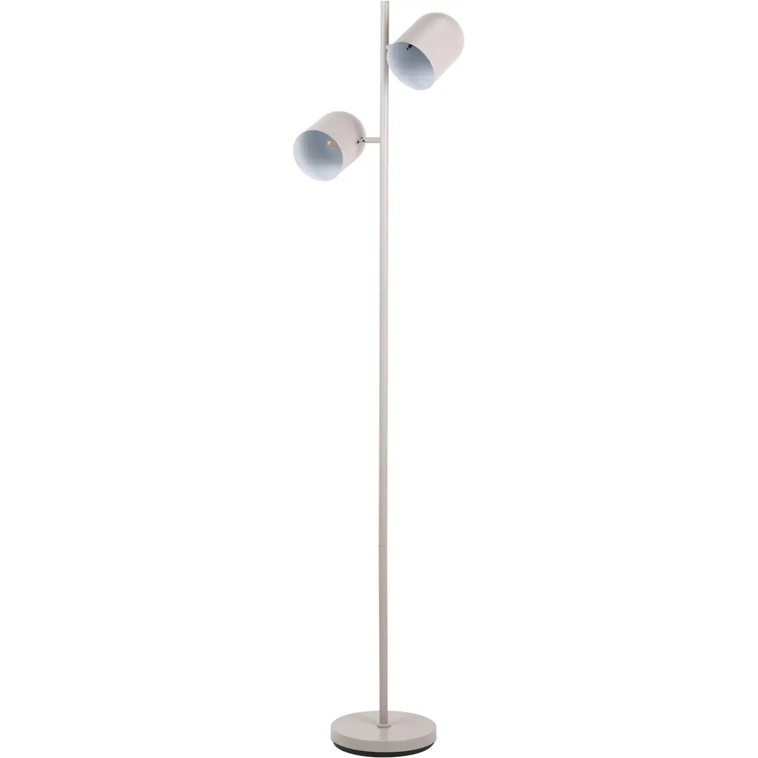 Finn Grey Metal Cloche Two Head Floor Lamp   Nicholas John Interiors