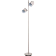 Finn Grey Metal Cloche Two Head Floor Lamp   Nicholas John Interiors