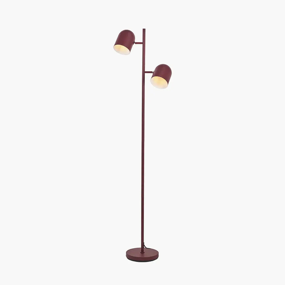 Finn Mulberry Metal Cloche Two Head Floor Lamp  Nicholas John Interiors