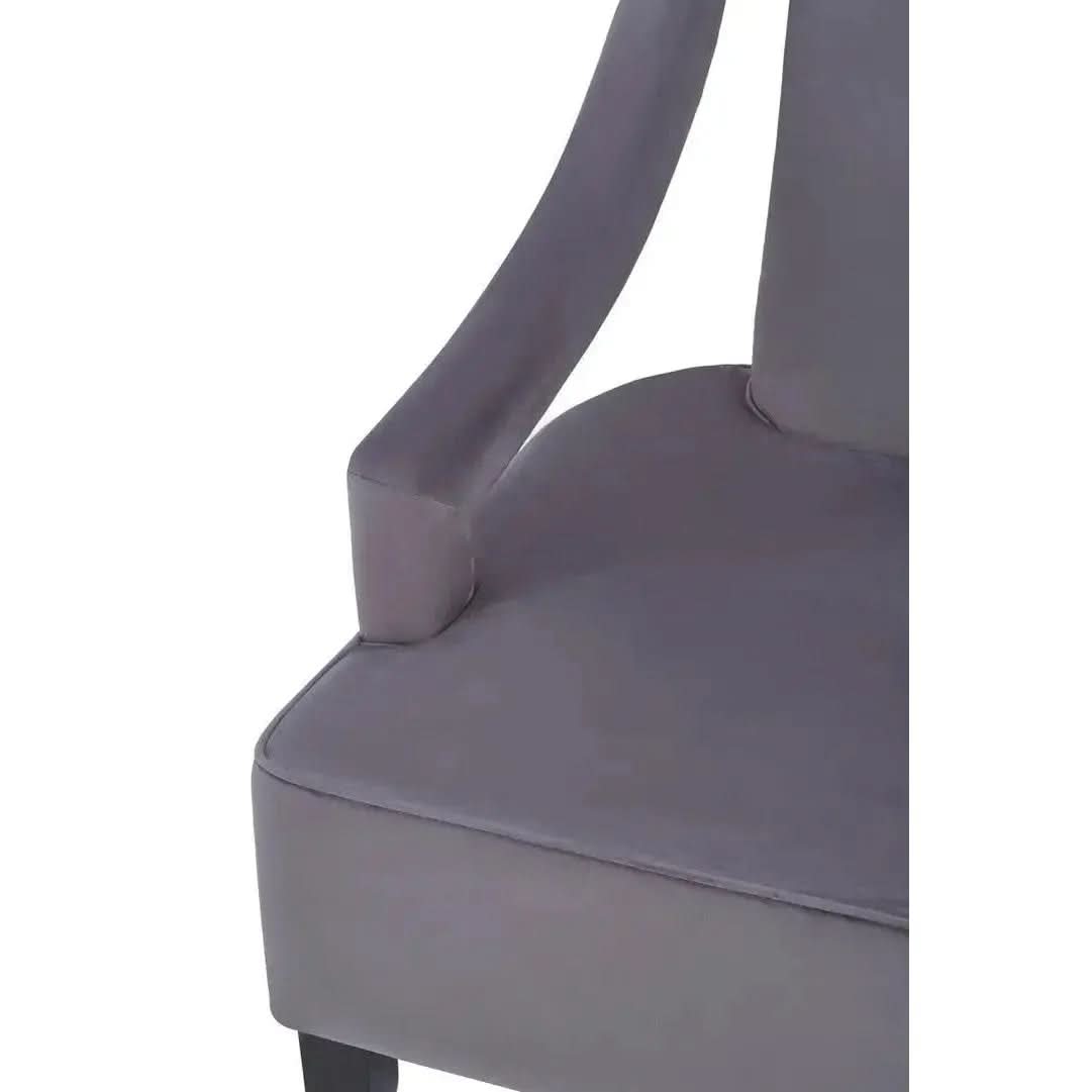 Fiora Grey Velvet Chair   Nicholas John Interiors