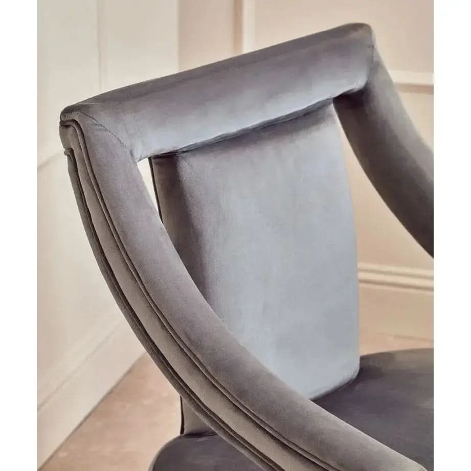 Fiora Grey Velvet Chair   Nicholas John Interiors