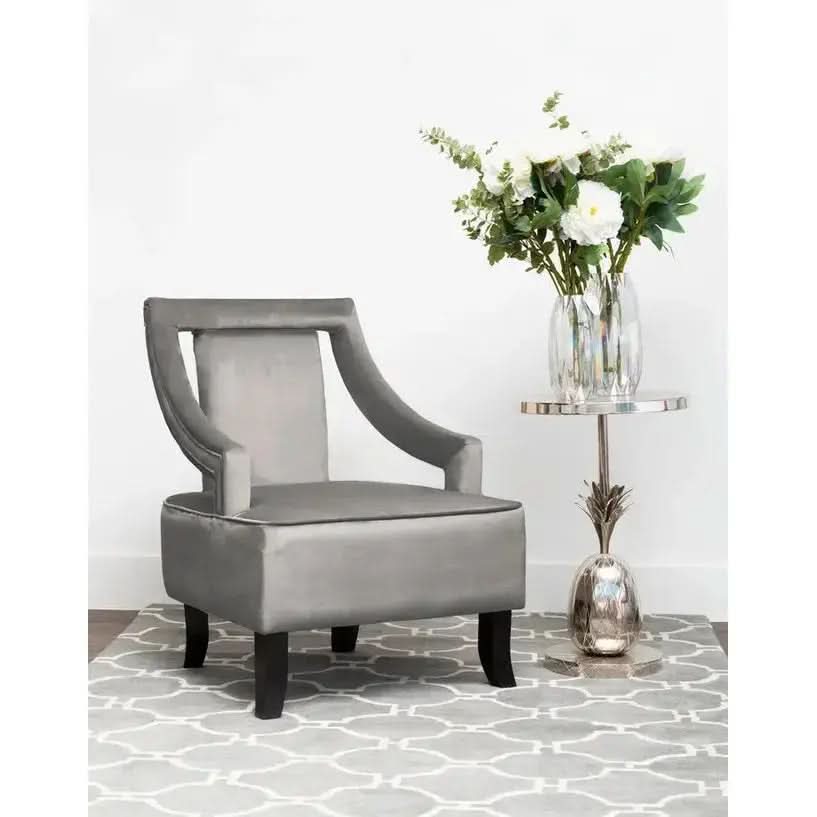 Fiora Grey Velvet Chair   Nicholas John Interiors
