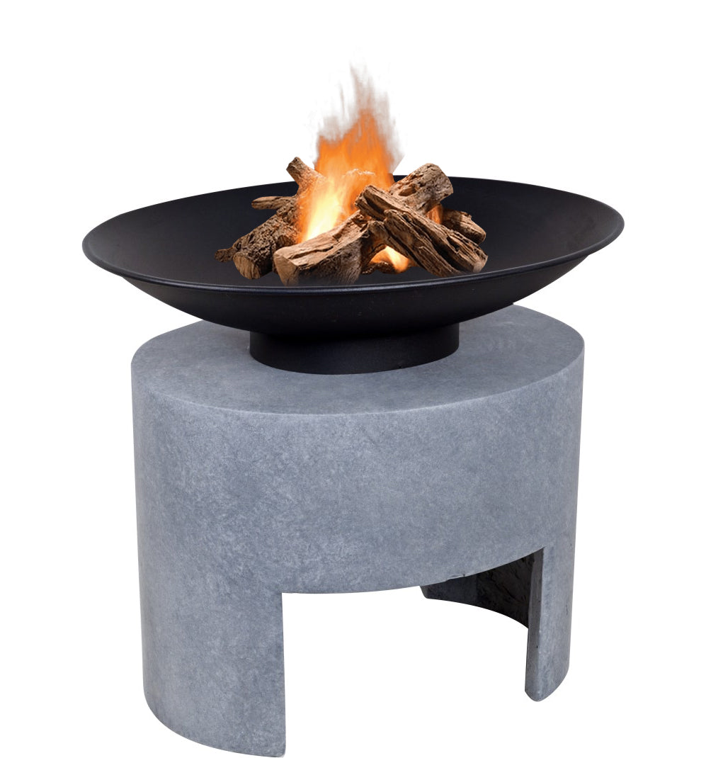 Fire Pit & Oval Console Cement  Nicholas John Interiors