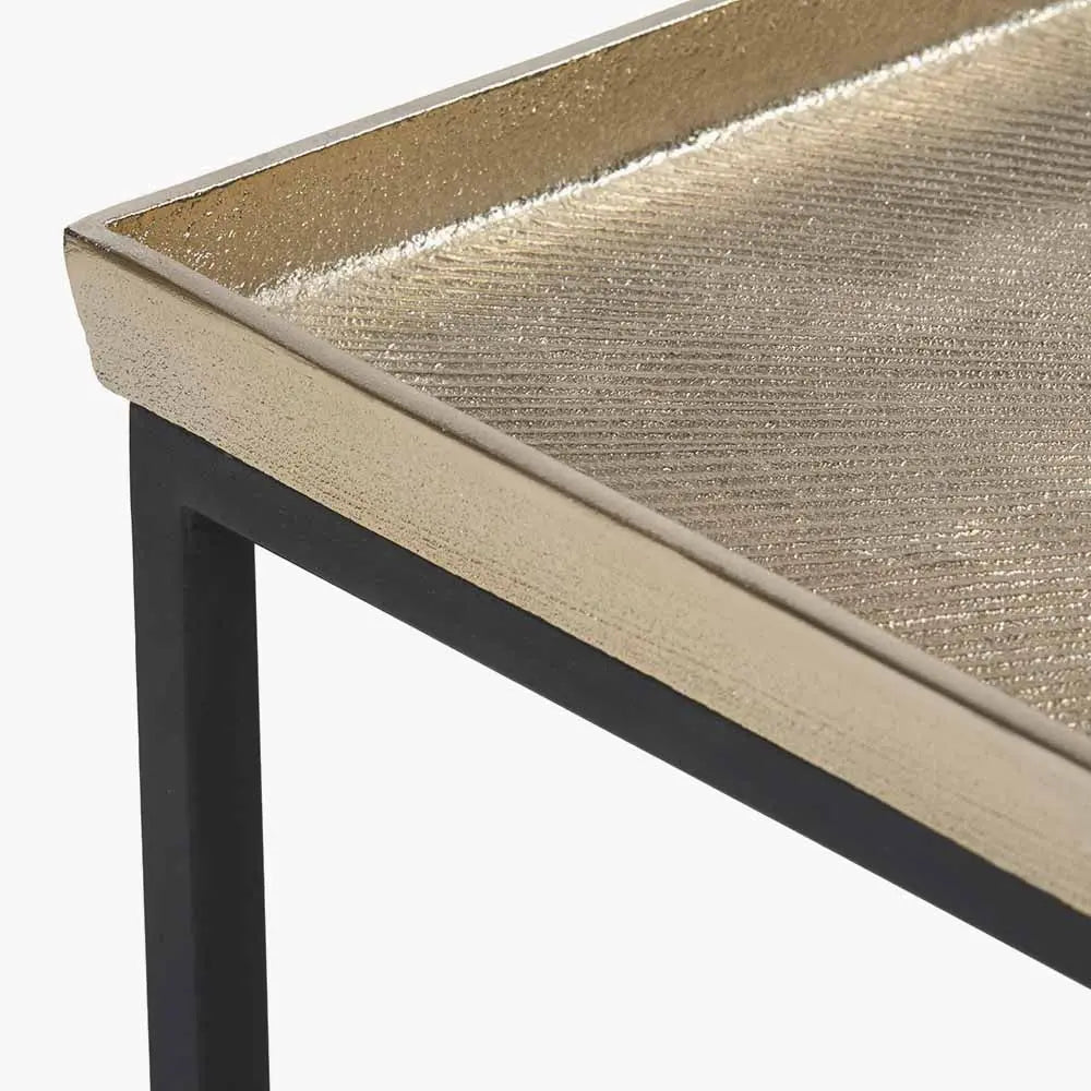 Franklin Gold Cast and Black Metal Console Table  Nicholas John Interiors