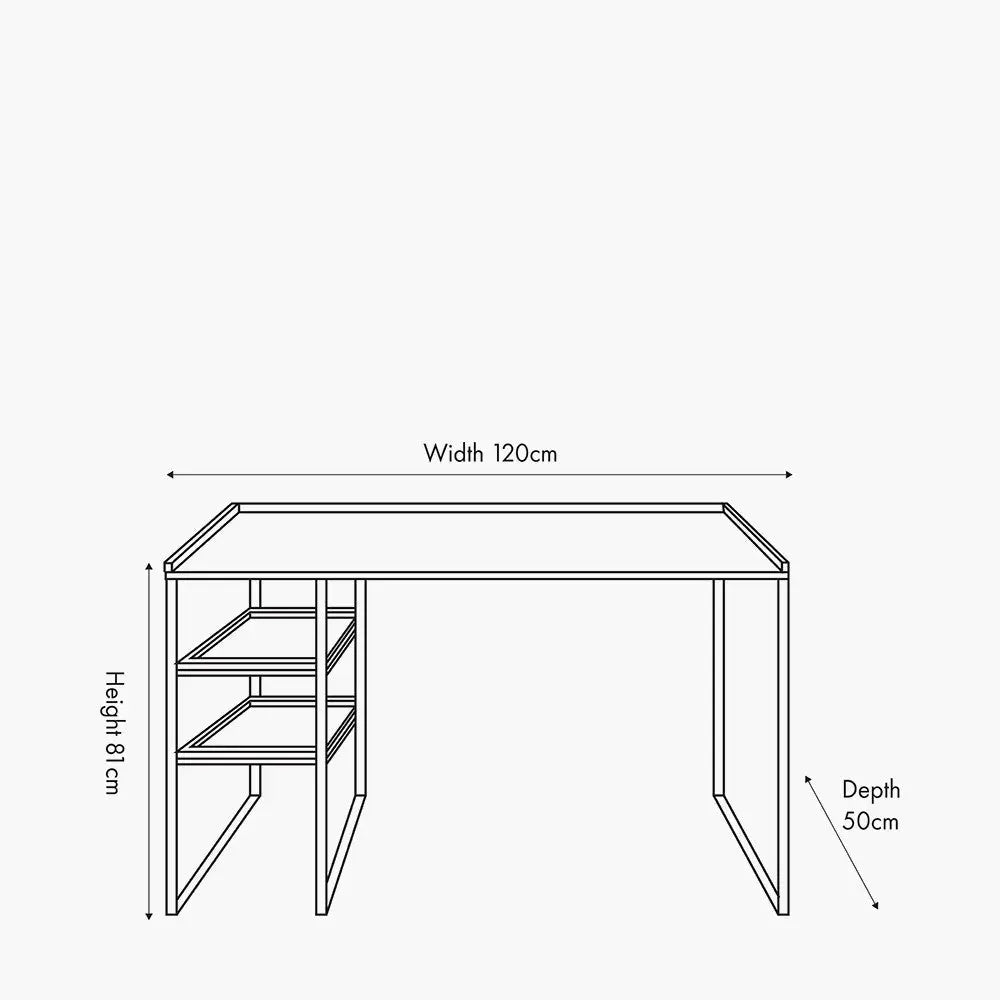 Gallery Natural Wood Veneer and Black Metal Desk   Nicholas John Interiors