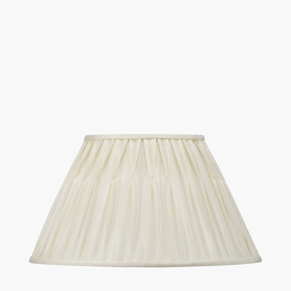 Garbo 45cm Cream Silk Mix Pinch Pleat Tapered Lampshade  Nicholas John Interiors