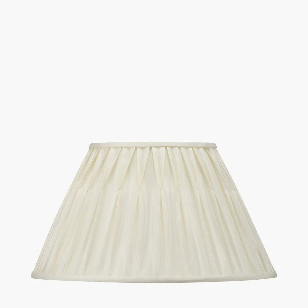 Garbo 45cm Cream Silk Mix Pinch Pleat Tapered Lampshade  Nicholas John Interiors