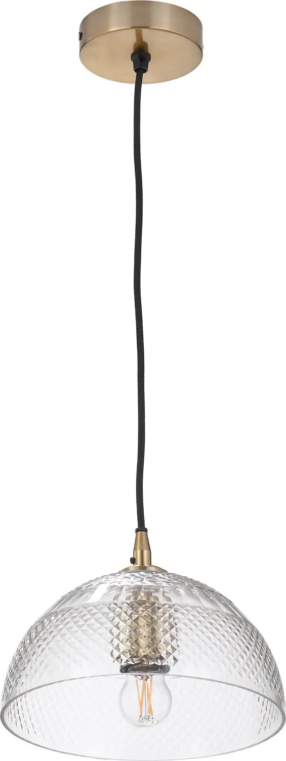 Giselle Diamond Design Clear Handcut Glass Dome Pendant   Nicholas John Interiors