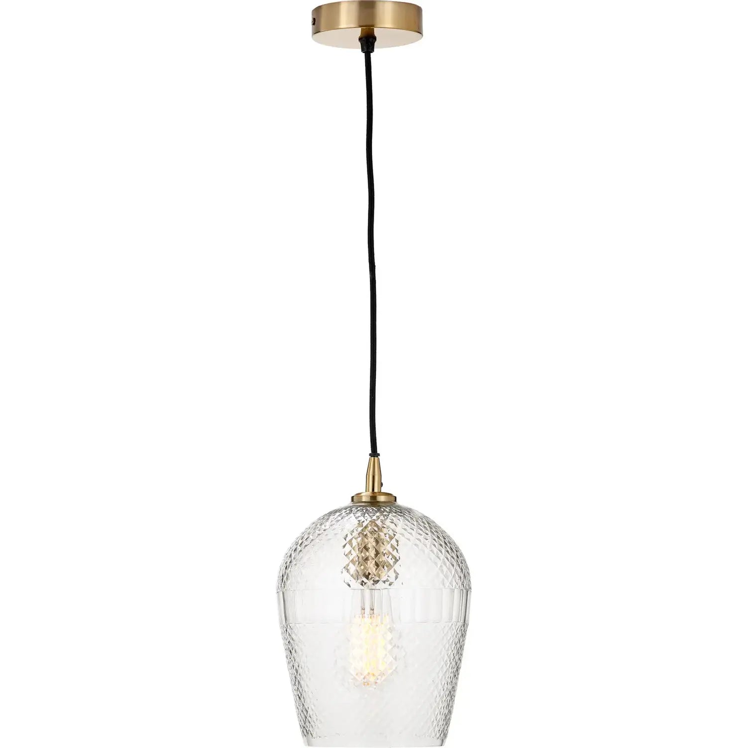 Giselle Diamond Design Clear Handcut Glass Pendant   Nicholas John Interiors