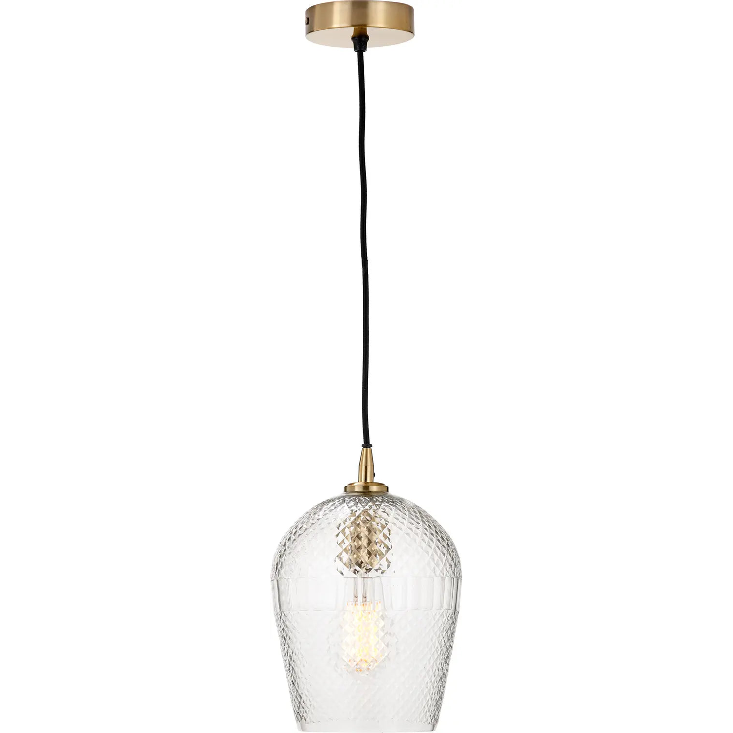 Giselle Diamond Design Clear Handcut Glass Pendant   Nicholas John Interiors