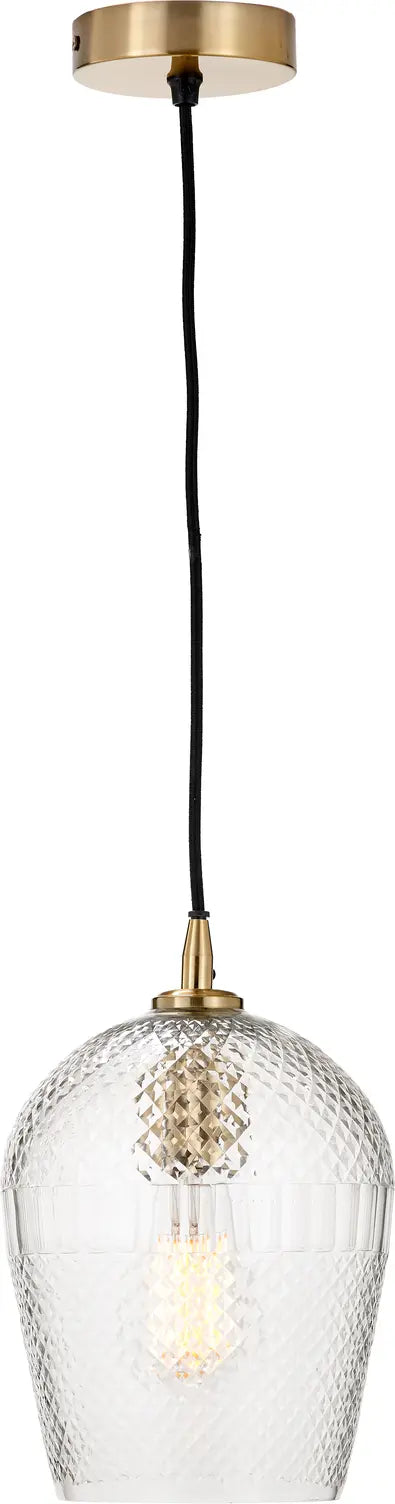 Giselle Diamond Design Clear Handcut Glass Pendant   Nicholas John Interiors