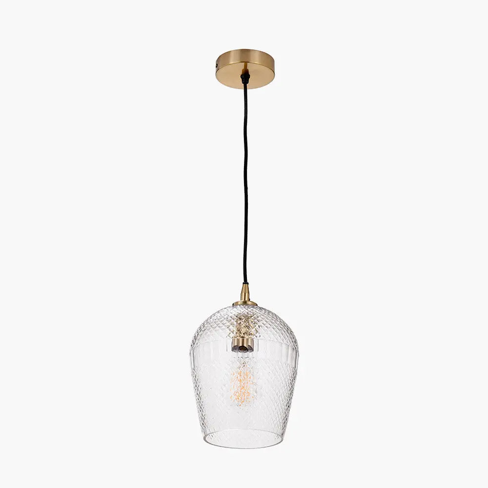 Giselle Diamond Design Clear Handcut Glass Pendant   Nicholas John Interiors