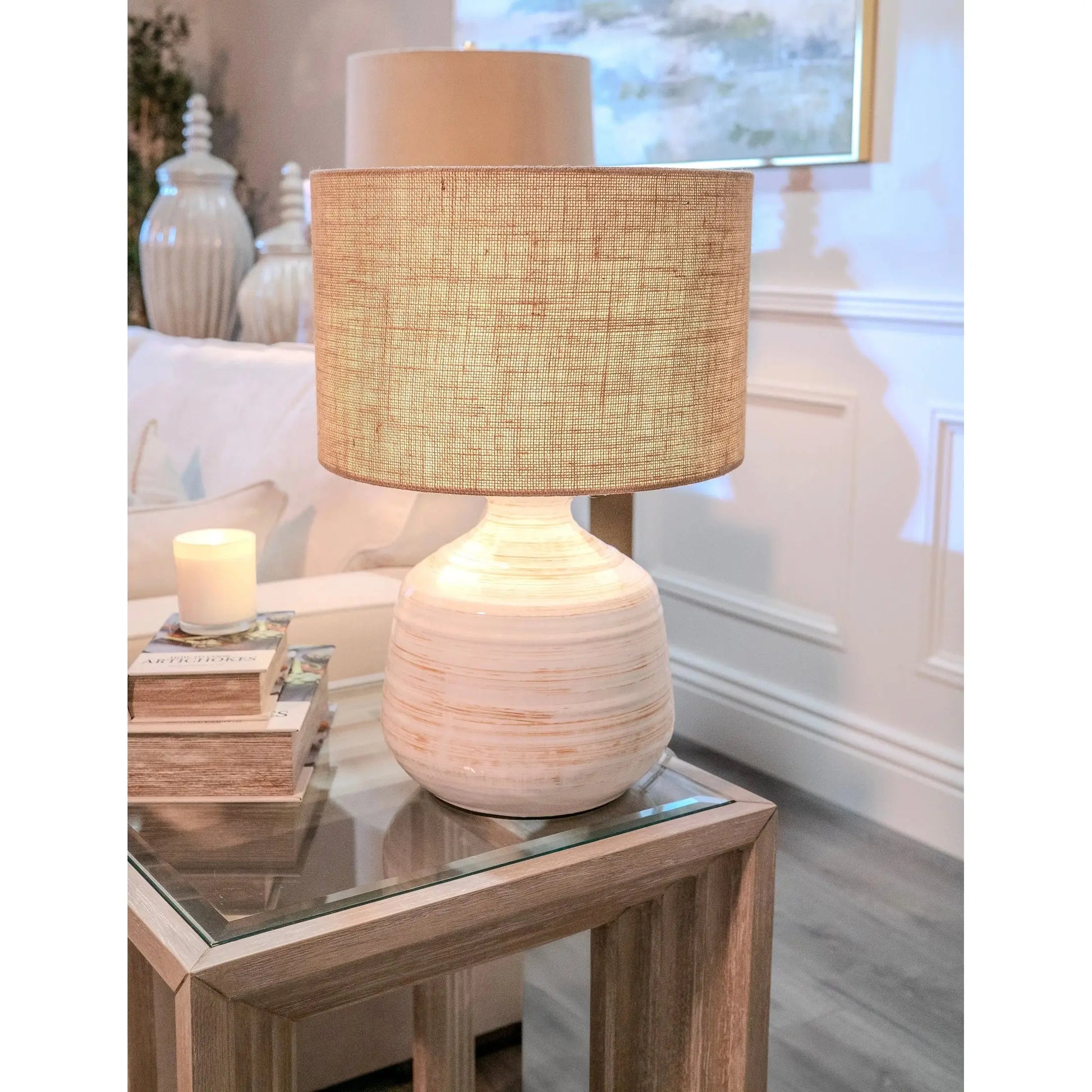 Gracie Cream Ceramic Table Lamp   Nicholas John Interiors