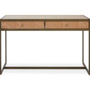Gravone Oak Veneer 2 Drawer Desk   Nicholas John Interiors