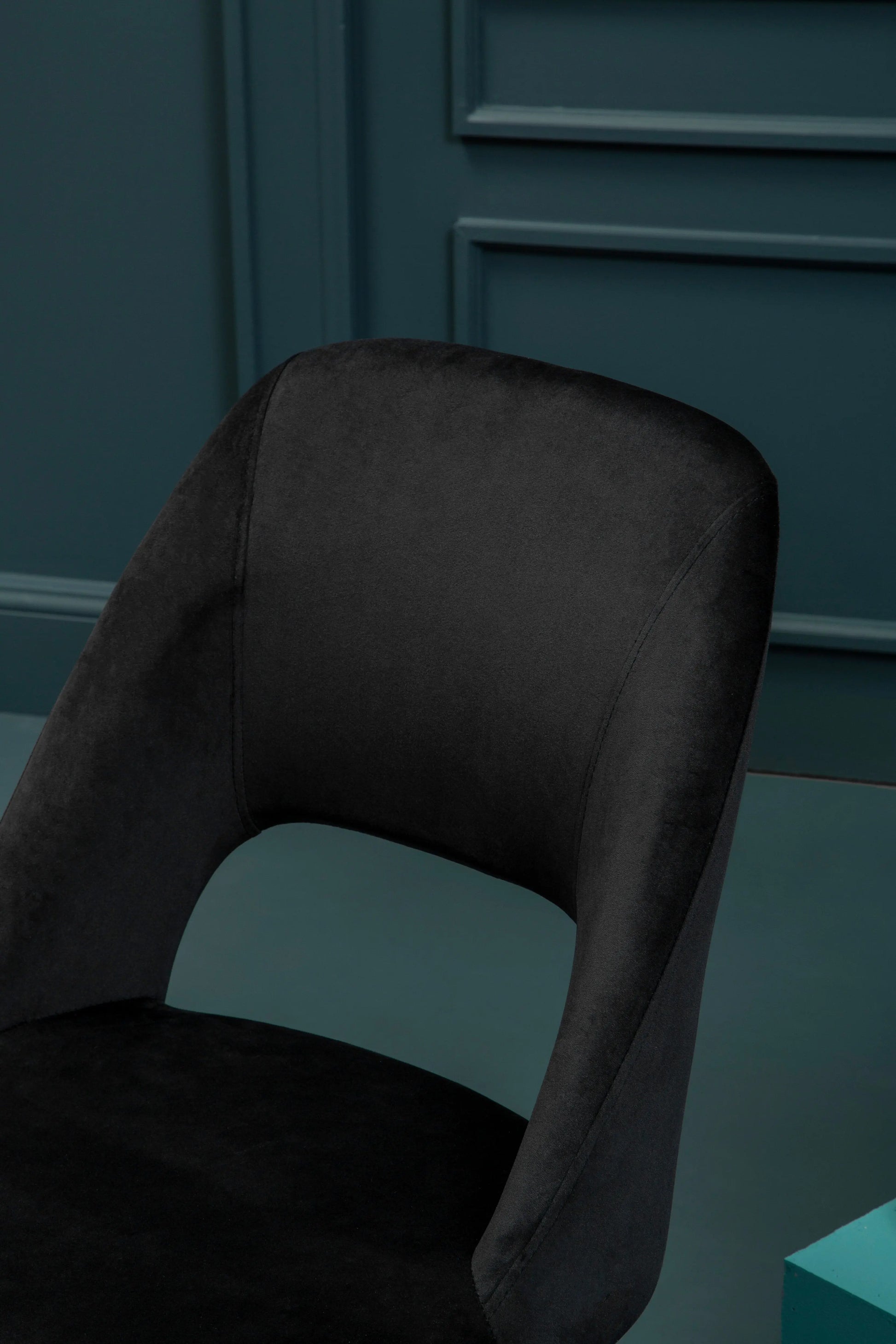 Grayson Black Velvet Dining Chair  Nicholas John Interiors
