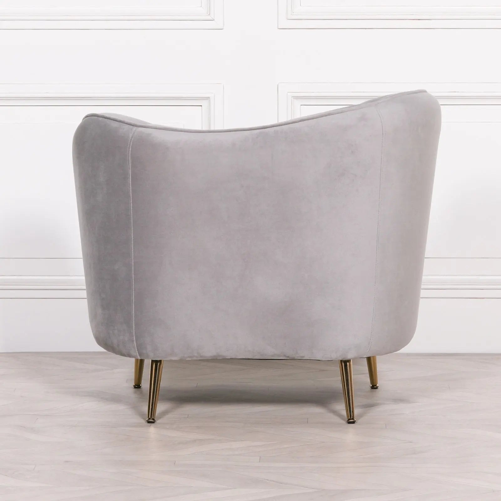 Grey Velvet Armchair with Cushion   Nicholas John Interiors