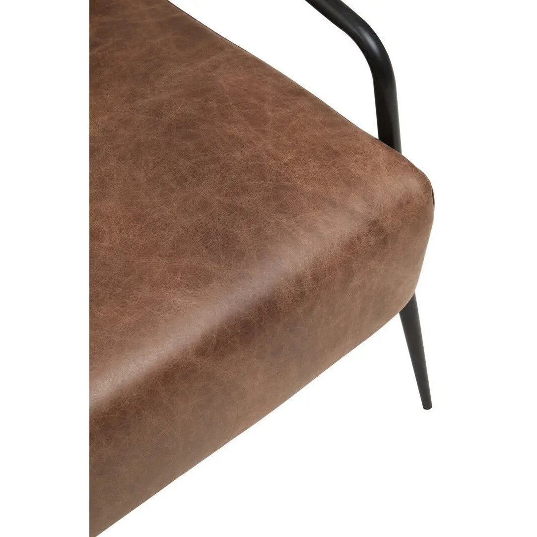 Hadley Brown Leather Chair with Tapered Back   Nicholas John Interiors