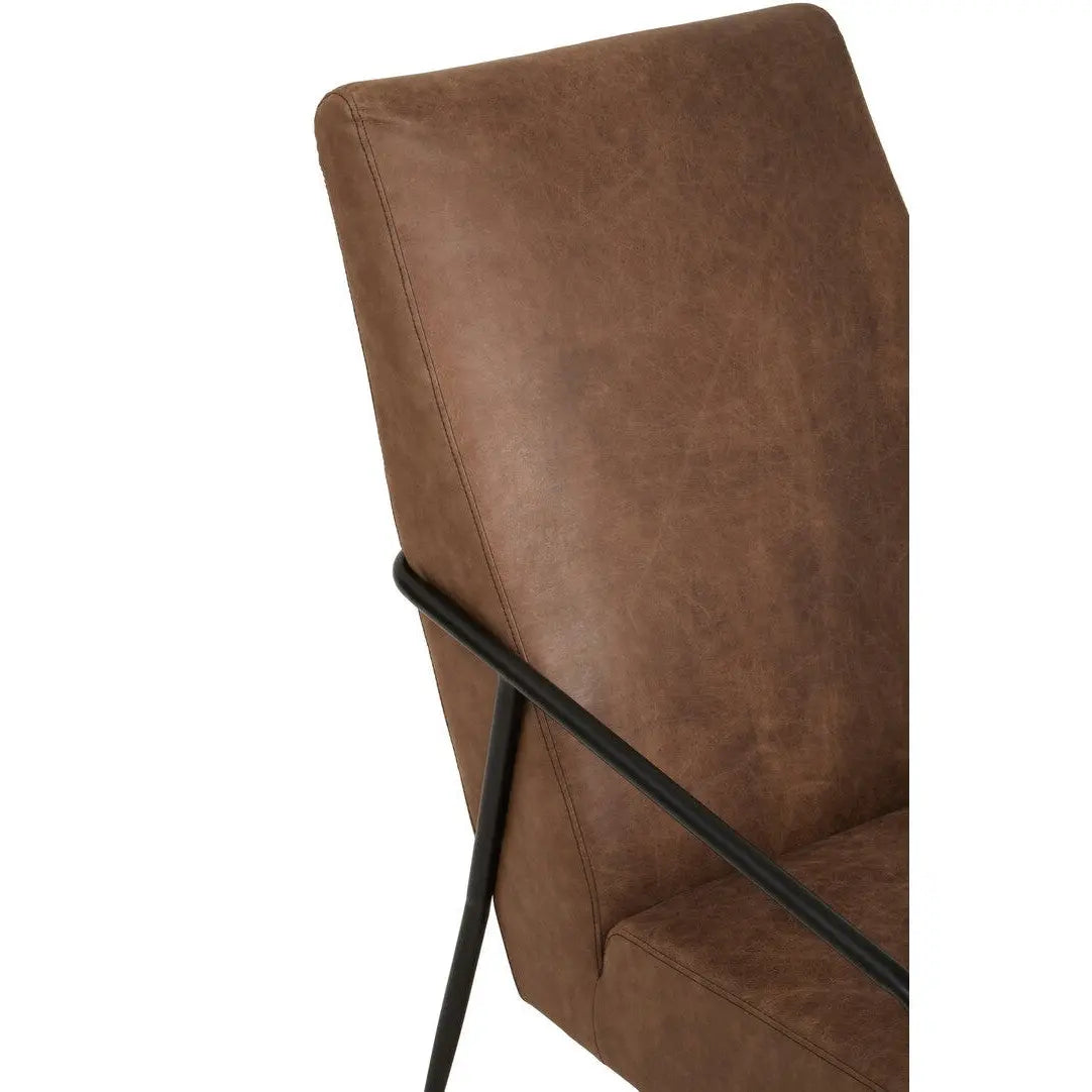 Hadley Brown Leather Chair with Tapered Back   Nicholas John Interiors