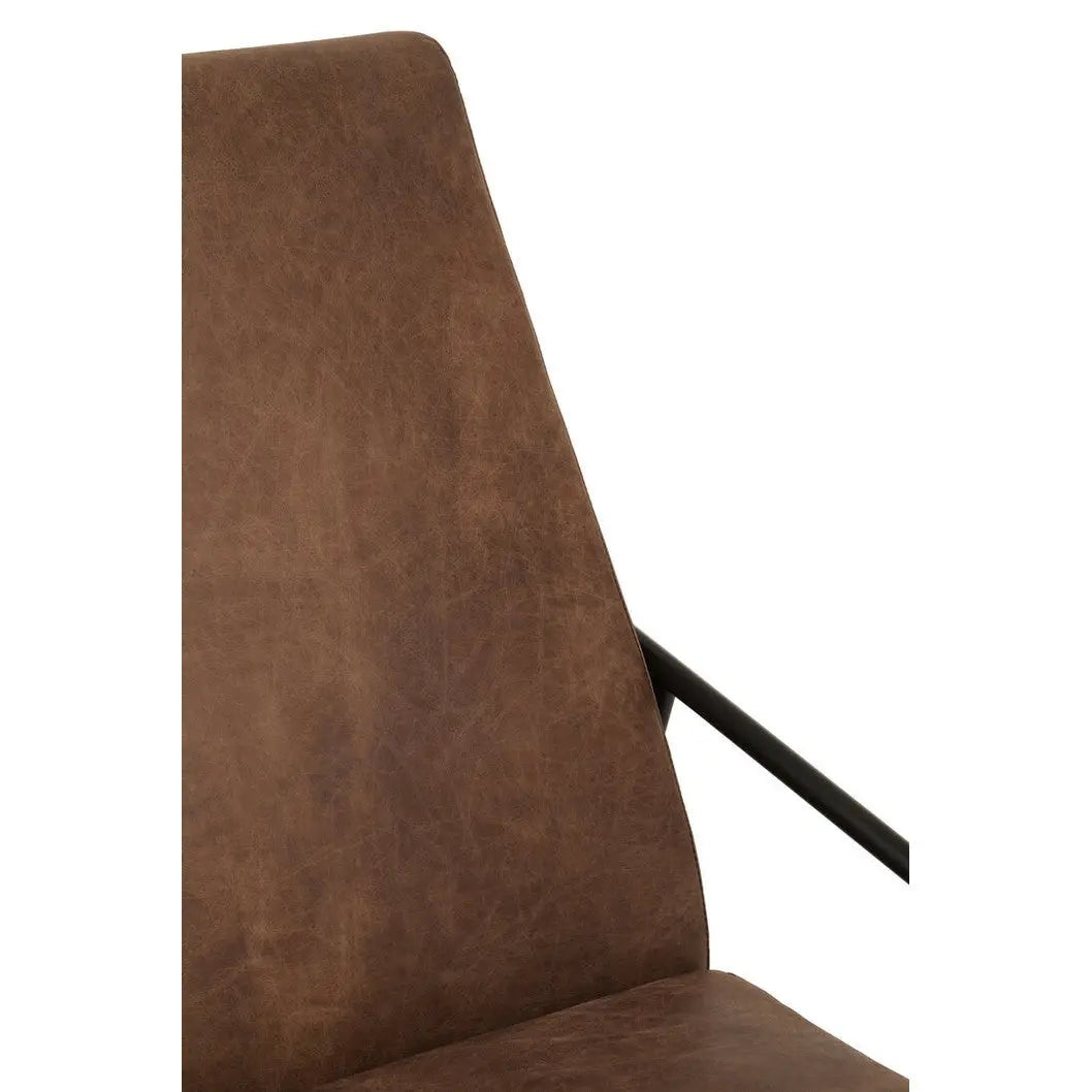 Hadley Brown Leather Chair with Tapered Back   Nicholas John Interiors