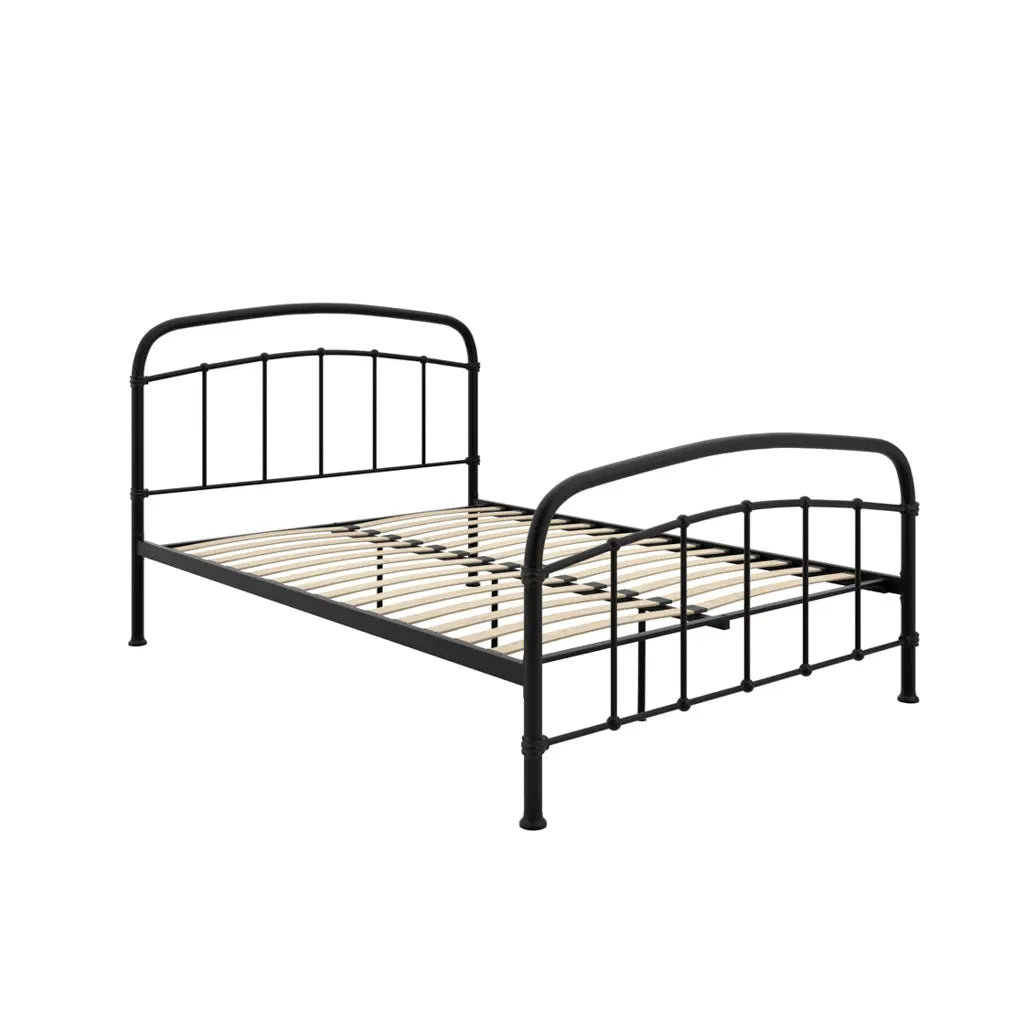 Halston Black Bed   Nicholas John Interiors