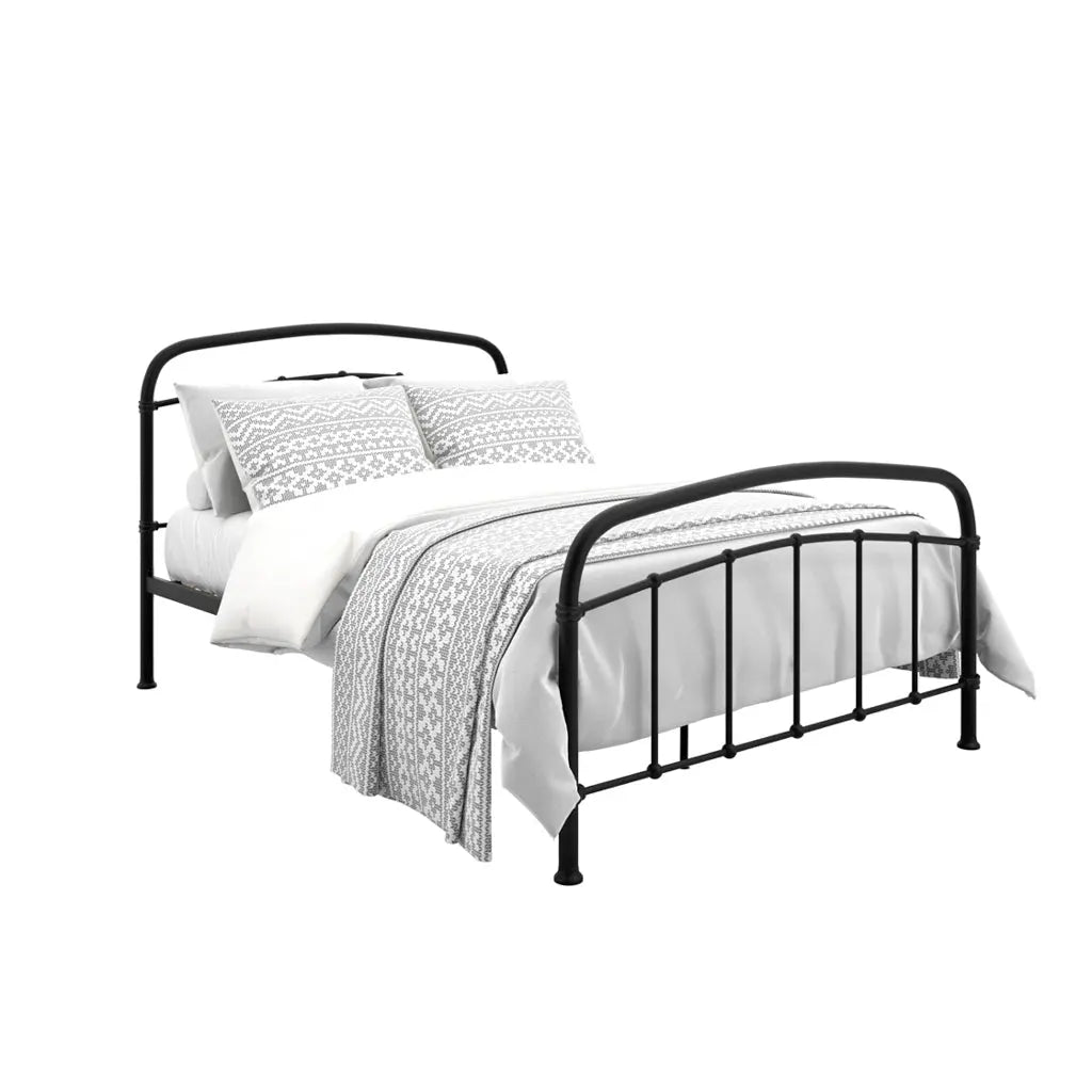 Halston Black Bed   Nicholas John Interiors
