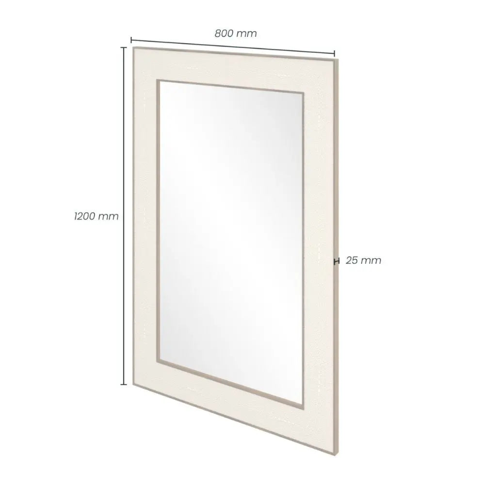 Hampton Mirror Small Rectangular Ivory Shagreen