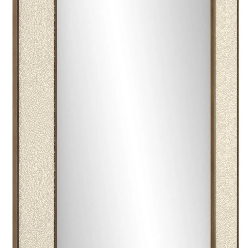Hampton Mirror Small Rectangular Ivory Shagreen