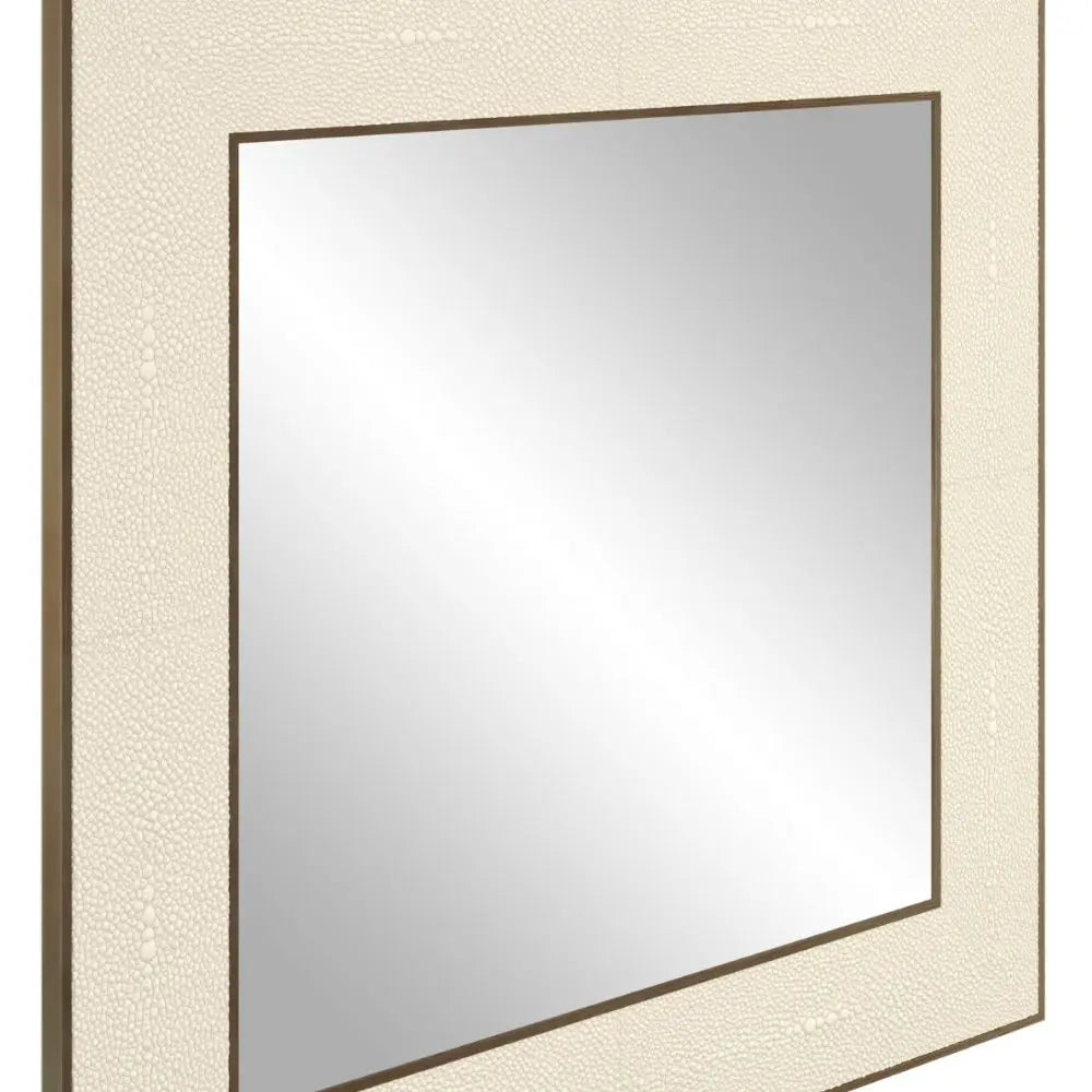 Hampton Mirror Small Square Ivory Shagreen