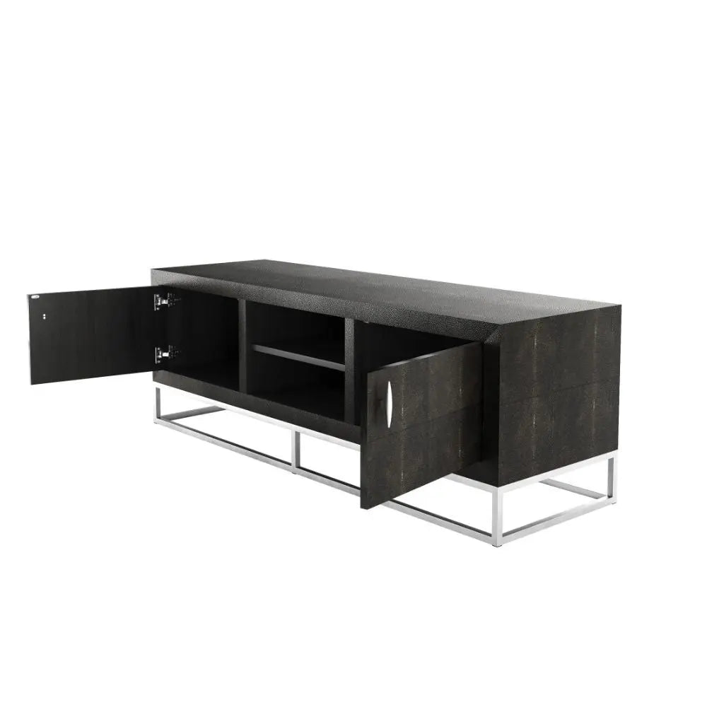 Hampton TV Unit Black Shagreen