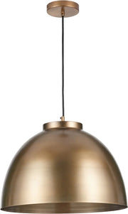 Harlem Antique Brass Domed Metal Pendant   Nicholas John Interiors