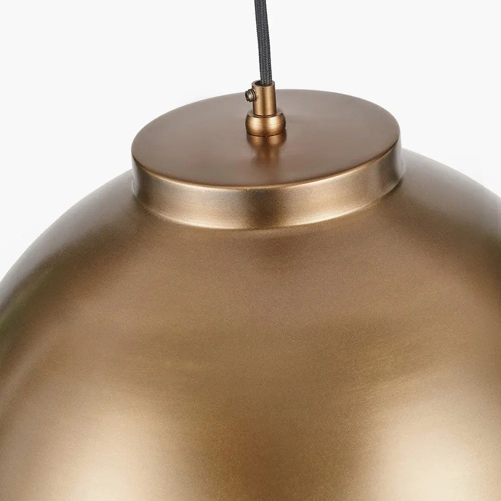 Harlem Antique Brass Domed Metal Pendant   Nicholas John Interiors