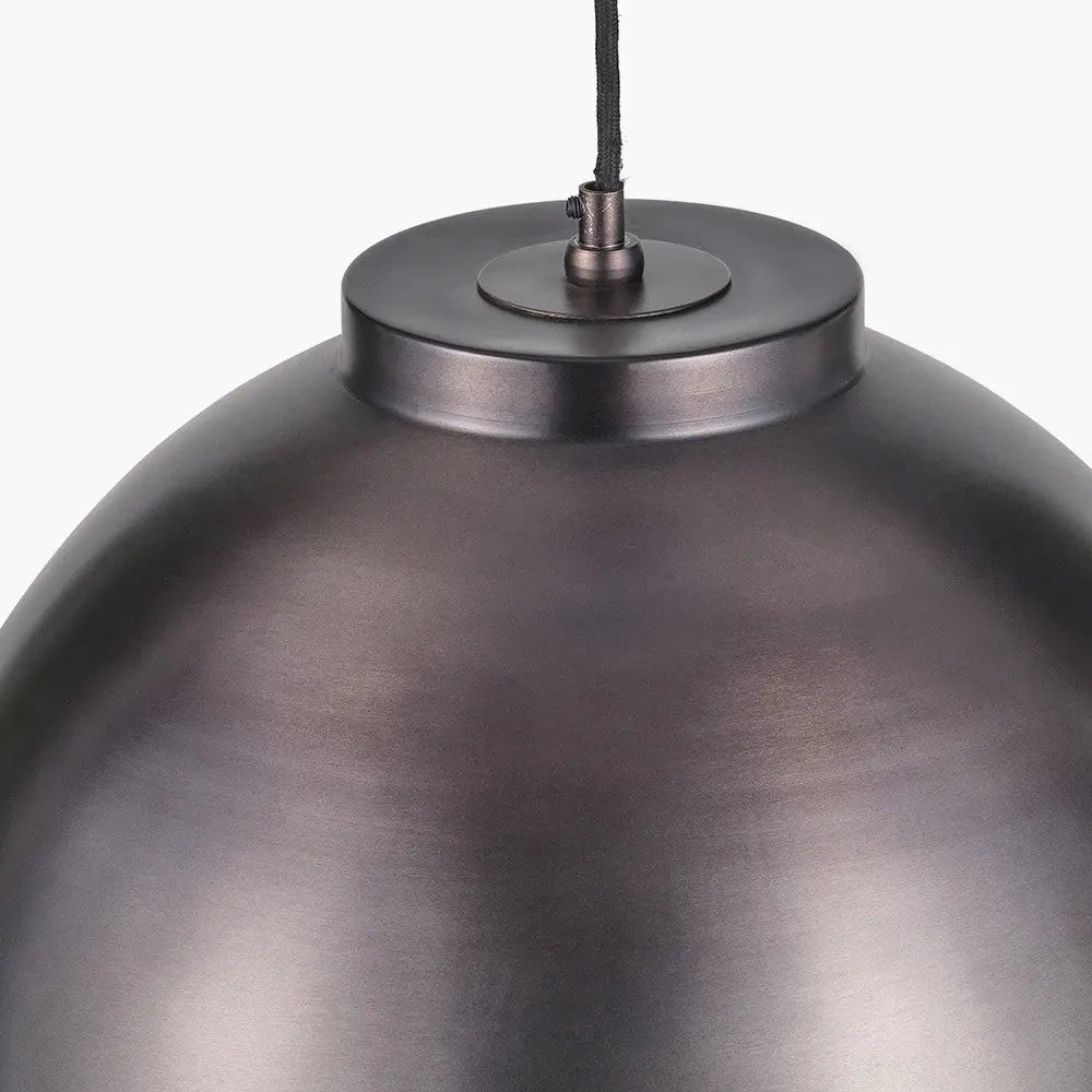 Harlem Antique Bronze Domed Metal Pendant   Nicholas John Interiors