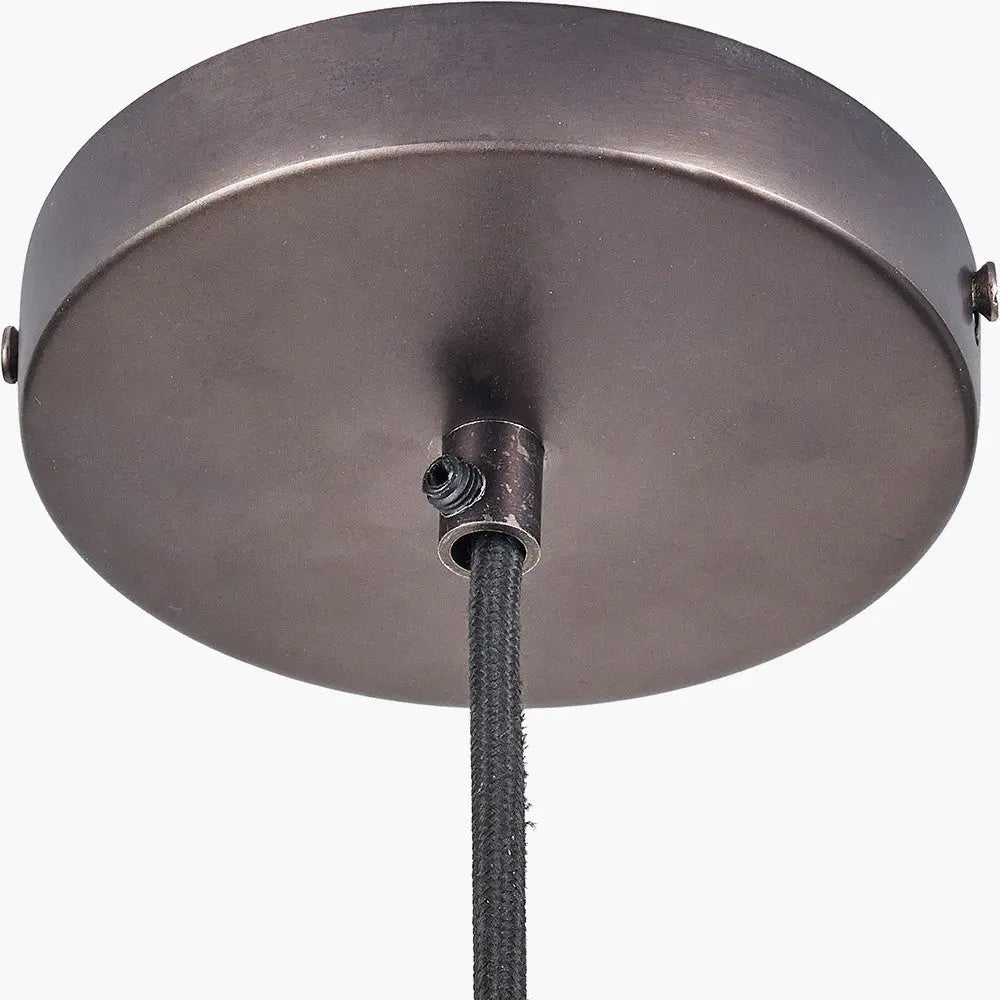 Harlem Antique Bronze Domed Metal Pendant   Nicholas John Interiors