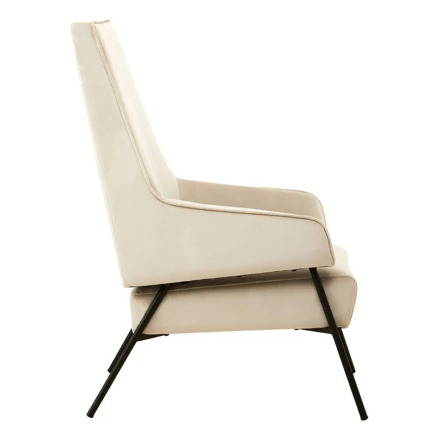 Havina Cream Velvet Chair   Nicholas John Interiors