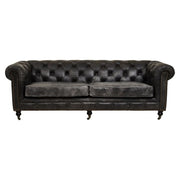 Haxton Ebony Leather Sofa   Nicholas John Interiors