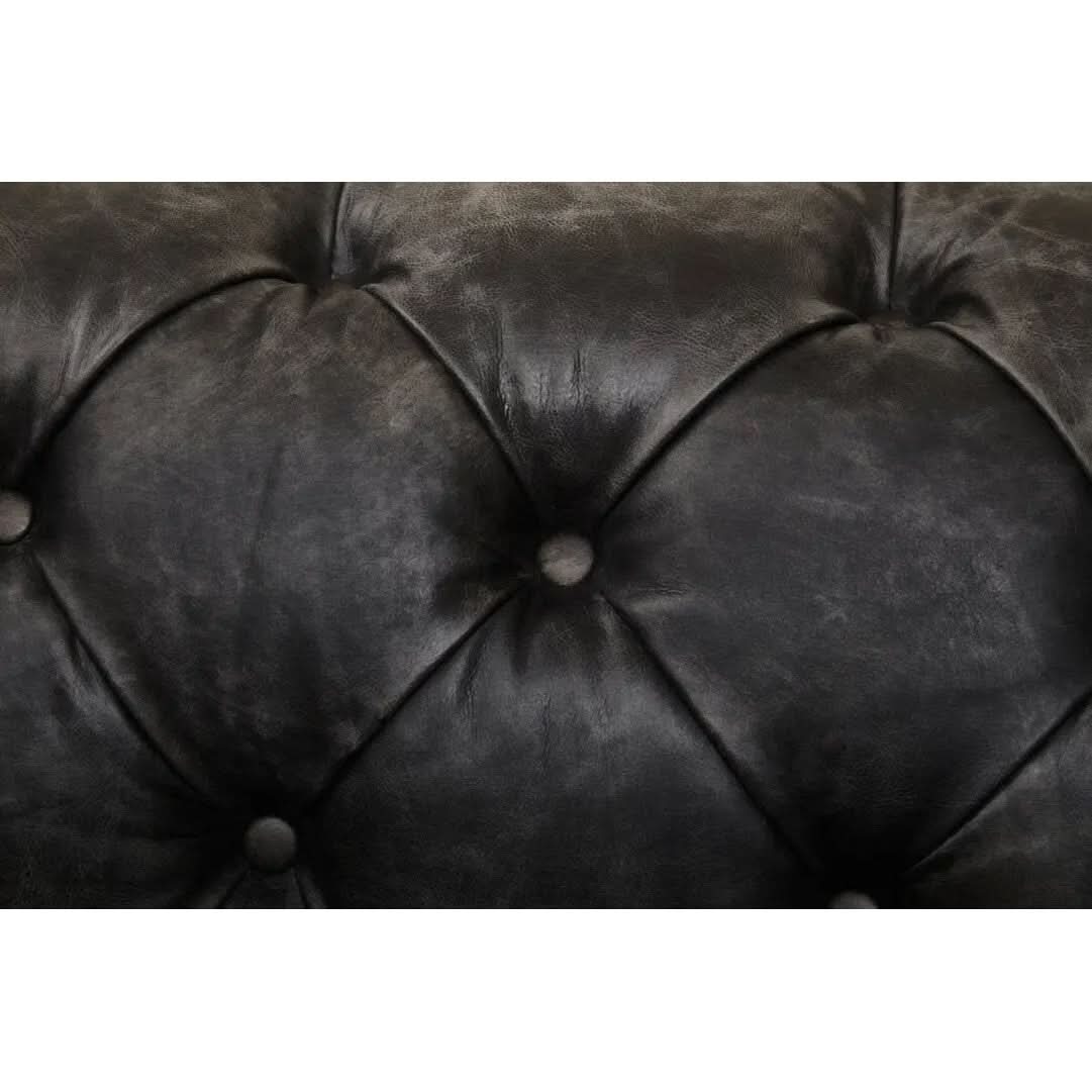 Haxton Ebony Leather Sofa   Nicholas John Interiors