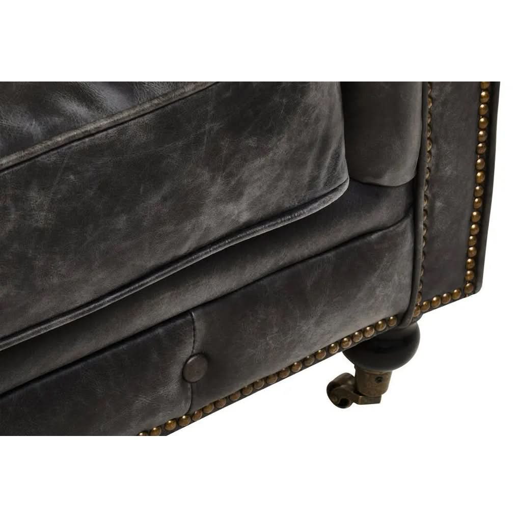 Haxton Ebony Leather Sofa   Nicholas John Interiors