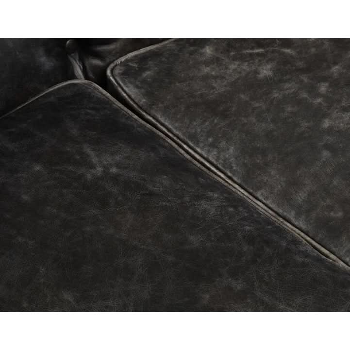 Haxton Ebony Leather Sofa   Nicholas John Interiors