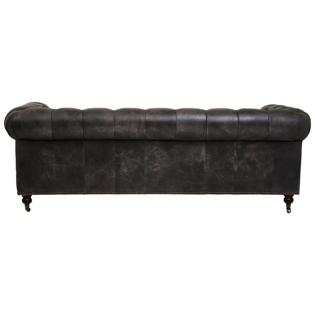 Haxton Ebony Leather Sofa   Nicholas John Interiors