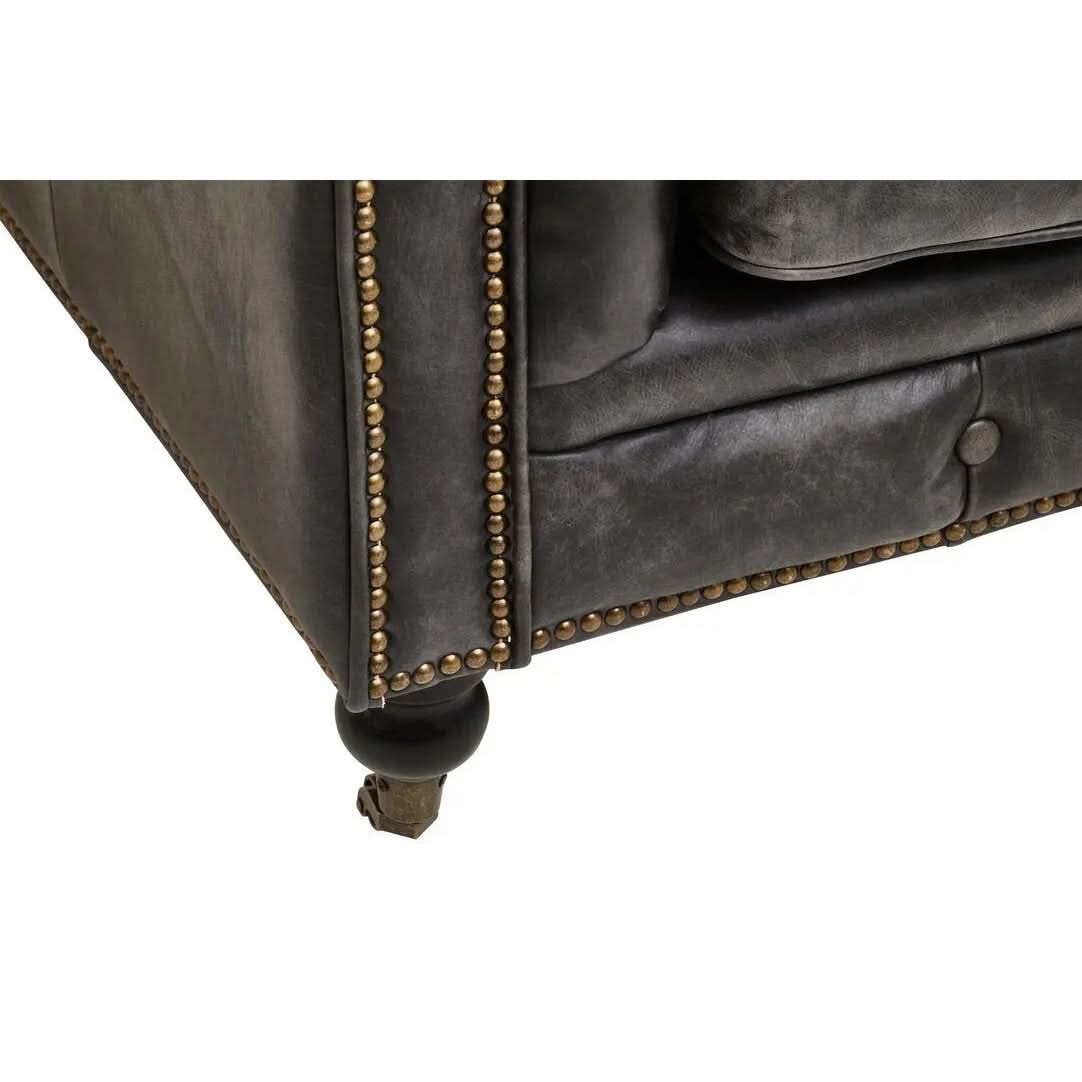 Haxton Ebony Leather Sofa   Nicholas John Interiors