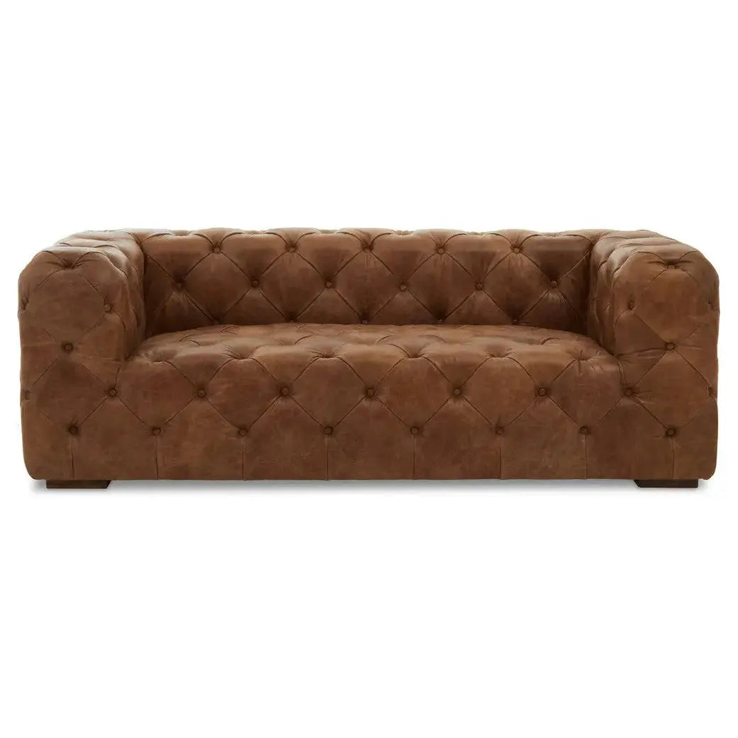 Haxton Three Seat Tufted Leather Sofa   Nicholas John Interiors