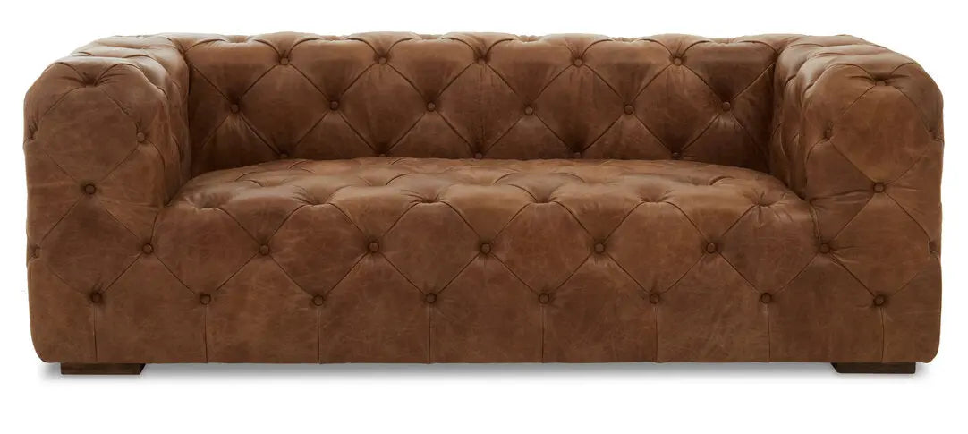 Haxton Three Seat Tufted Leather Sofa   Nicholas John Interiors