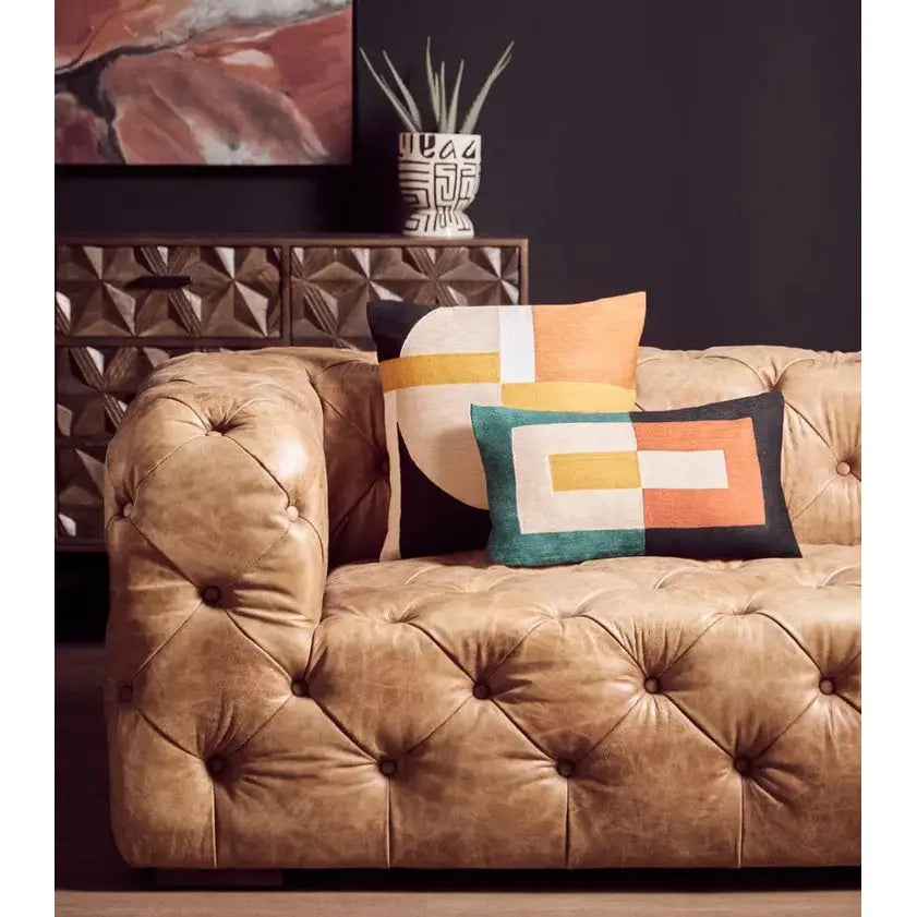 Haxton Three Seat Tufted Leather Sofa   Nicholas John Interiors