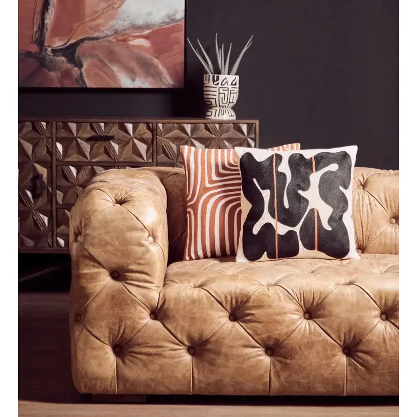 Haxton Three Seat Tufted Leather Sofa   Nicholas John Interiors