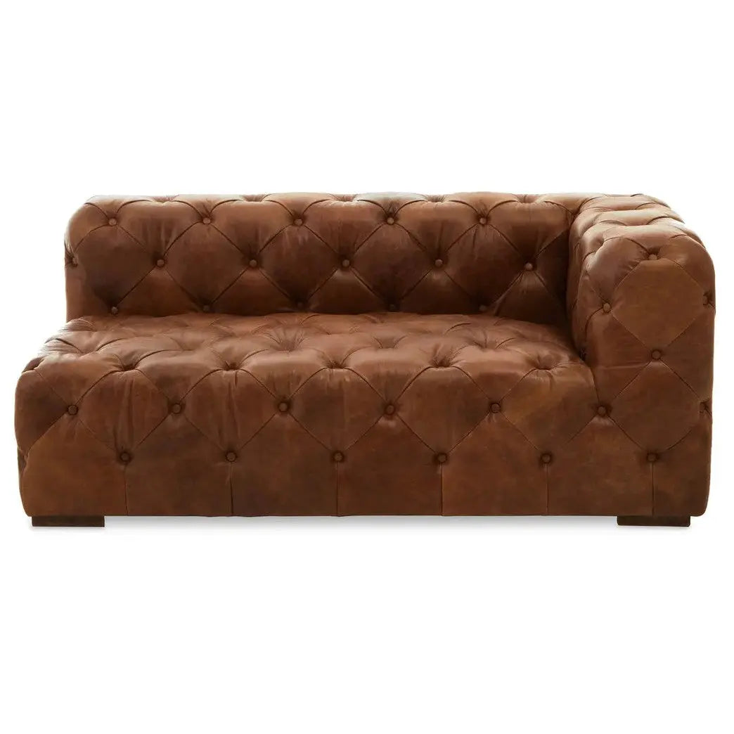 Haxton Tufted Leather Left Arm Sofa   Nicholas John Interiors