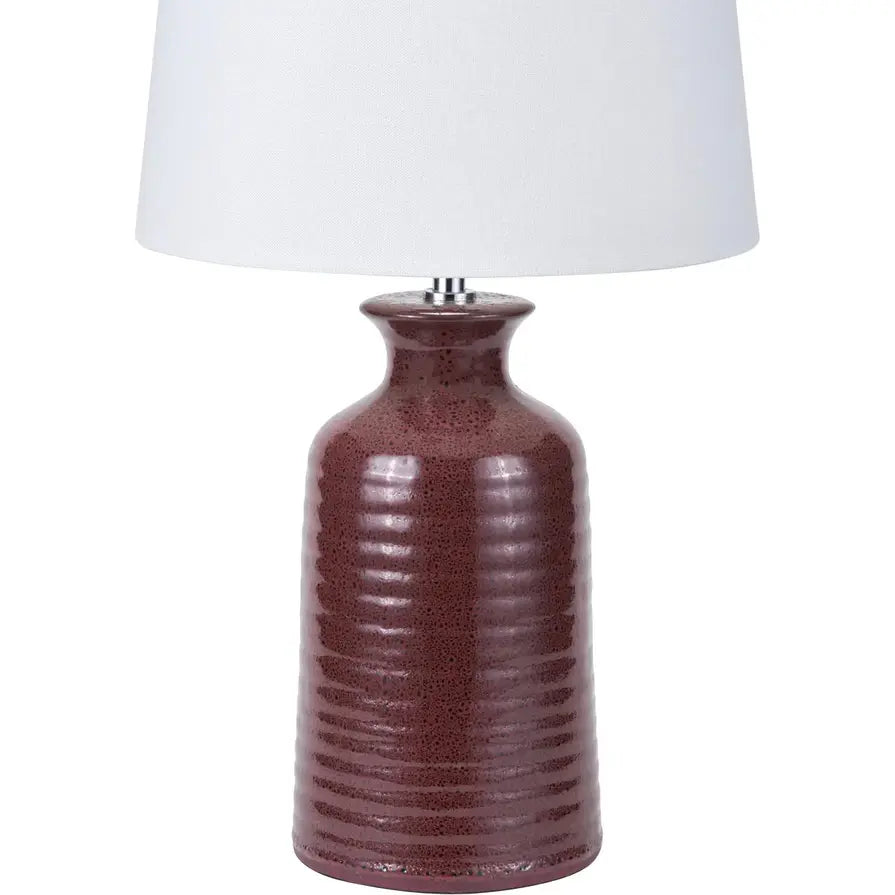 Helka Mulberry Reactive Glaze Table Lamp   Nicholas John Interiors
