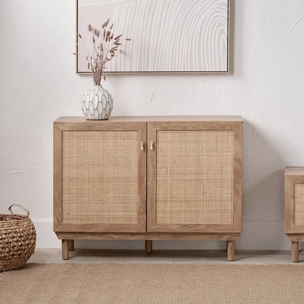 Henrik Natural Rattan 2 Door Cabinet   Nicholas John Interiors