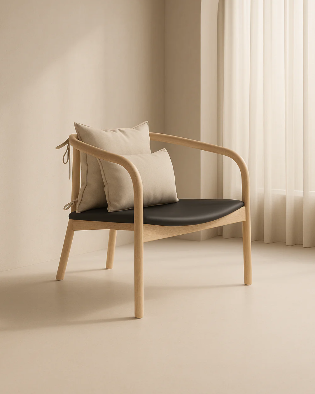 Tommy Franks Ikigae Solid Oak Lounge Chair   Nicholas John Interiors