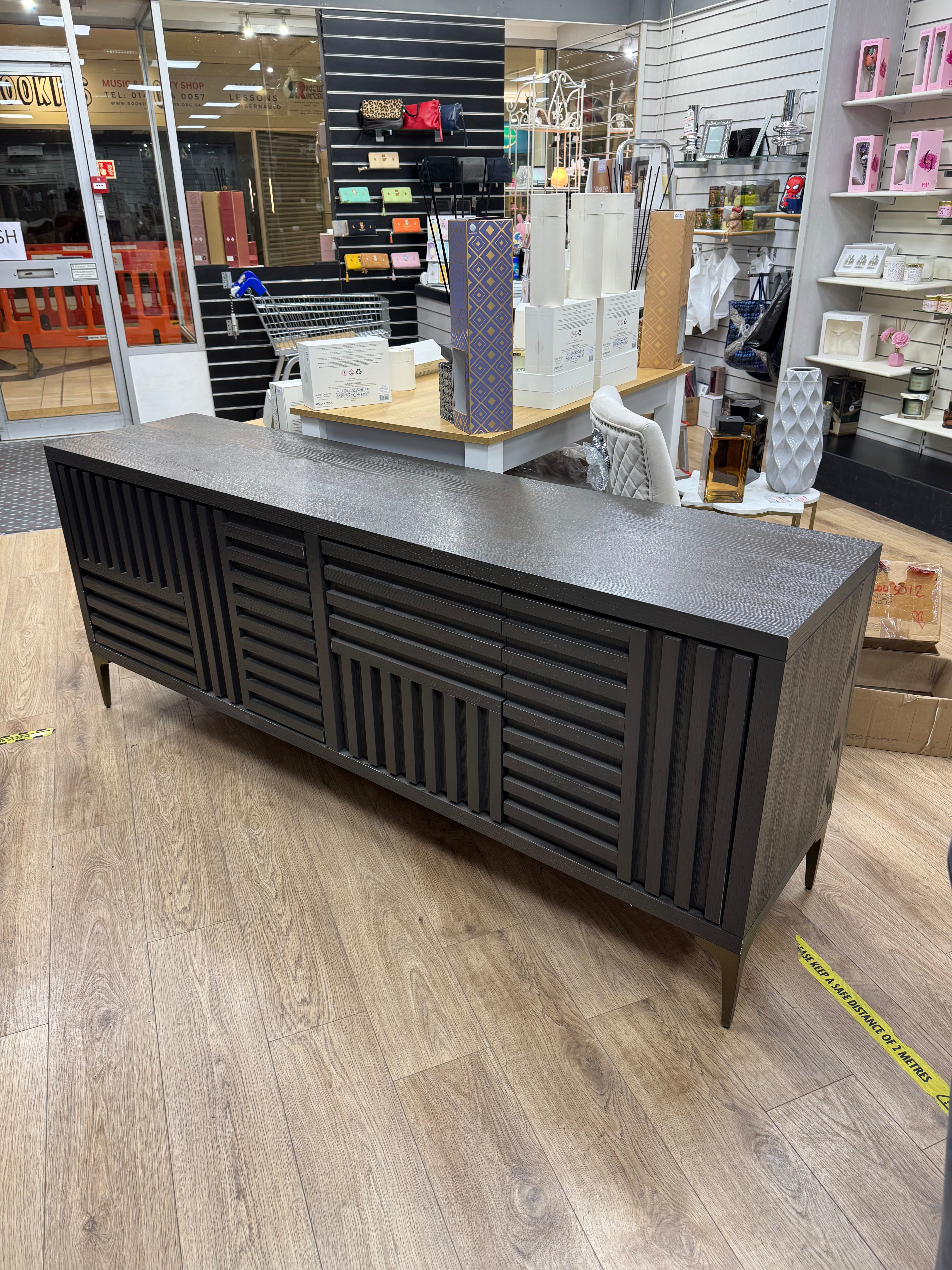Kyoto Grey Oak 4 Door Sideboard by Berkeley Designs - OUTLET